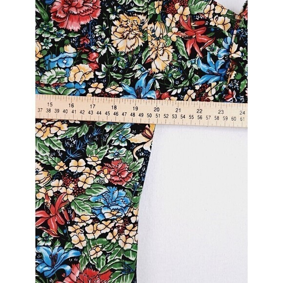 VINTAGE Rhapsody By Glazier Women's 70's Hippie Floral 3/4 Sleeve Blouse Size M - Picture 4 of 6